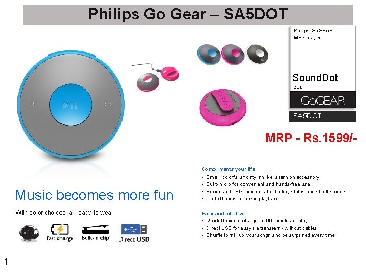 Philips Go Gear – SA 5 DOT Philips Go. GEAR MP 3 player Sound.