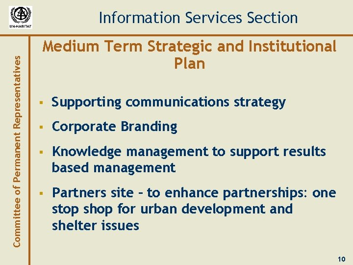 Committee of Permanent Representatives Information Services Section Medium Term Strategic and Institutional Plan §