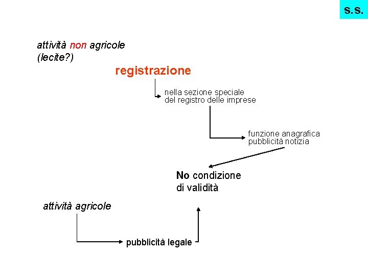 s. s. attività non agricole (lecite? ) registrazione nella sezione speciale del registro delle