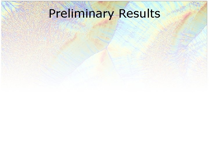 Preliminary Results 