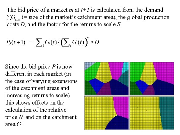 The bid price of a market m at t+1 is calculated from the demand
