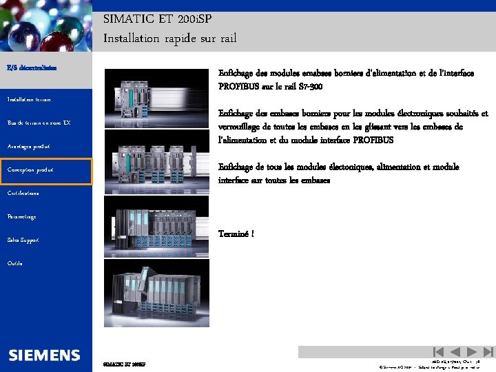 SIMATIC ET 200 i. SP Installation rapide sur rail E/S décentralisées Automation and Drives