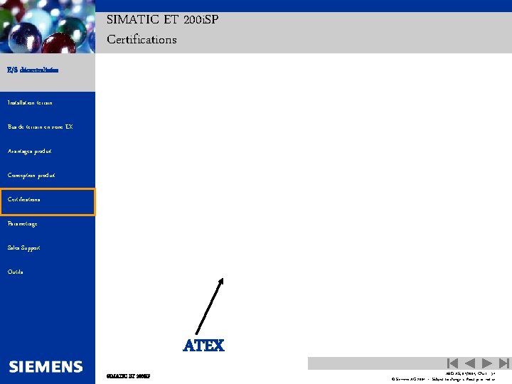 SIMATIC ET 200 i. SP Certifications Automation and Drives E/S décentralisées Installation terrain Bus