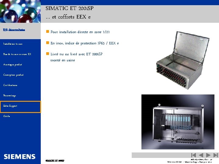 SIMATIC ET 200 i. SP … et coffrets EEX e E/S décentralisées n Pour