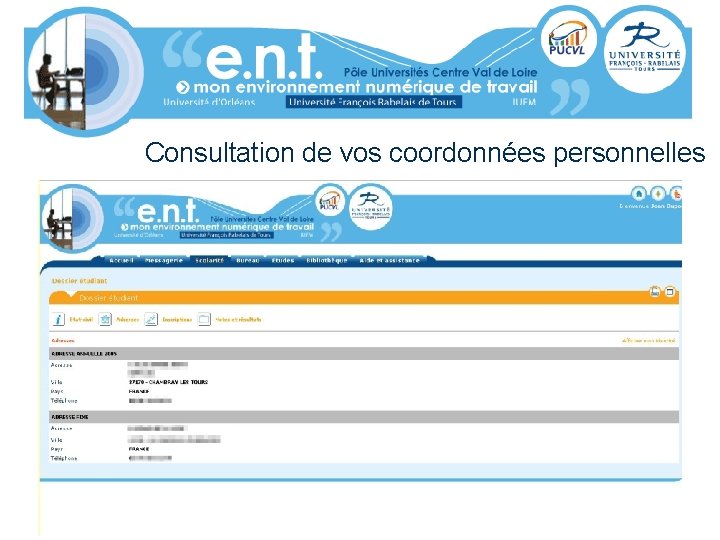 Consultation de vos coordonnées personnelles 