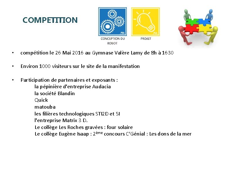 COMPETITION • compétition le 26 Mai 2016 au Gymnase Valère Lamy de 8 h