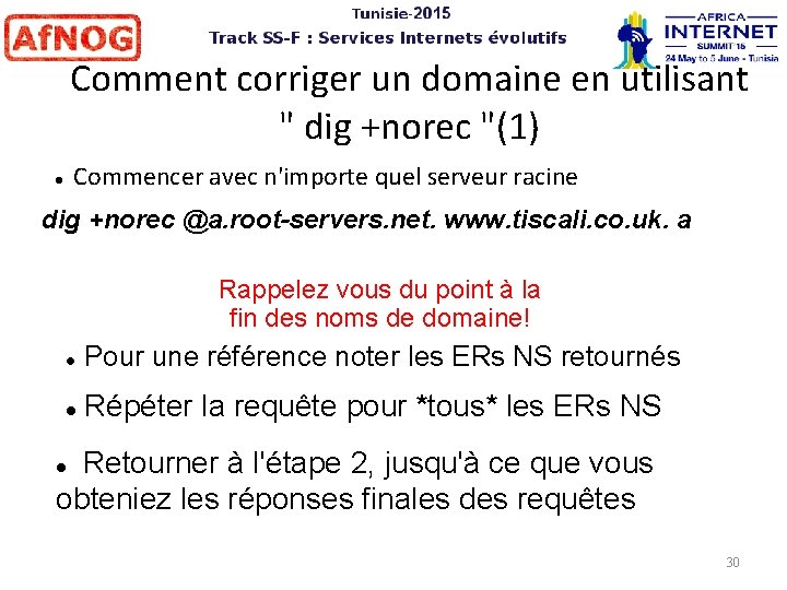 Comment corriger un domaine en utilisant " dig +norec "(1) Commencer avec n'importe quel