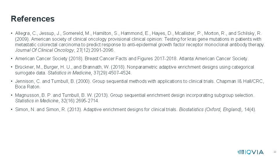 References • Allegra, C. , Jessup, J. , Somereld, M. , Hamilton, S. ,