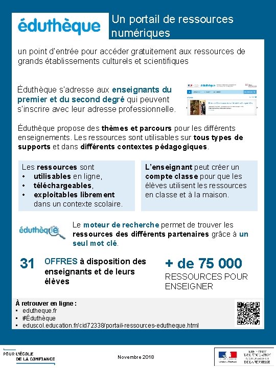 Un portail de ressources numériques un point d’entrée pour accéder gratuitement aux ressources de