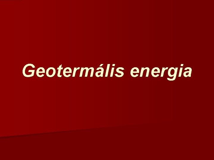 Geotermális energia 