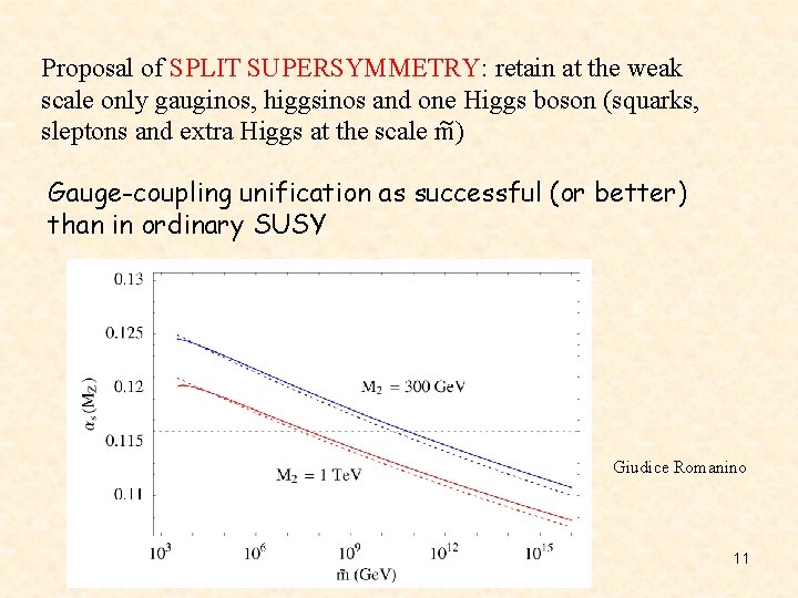 Proposal of SPLIT SUPERSYMMETRY: retain at the weak scale only gauginos, higgsinos and one