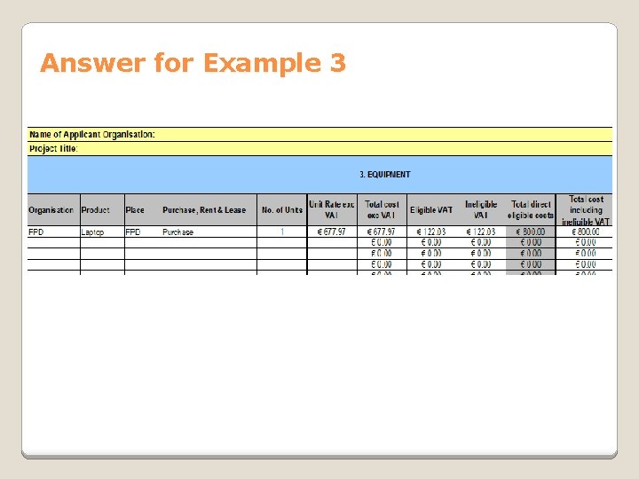 Answer for Example 3 