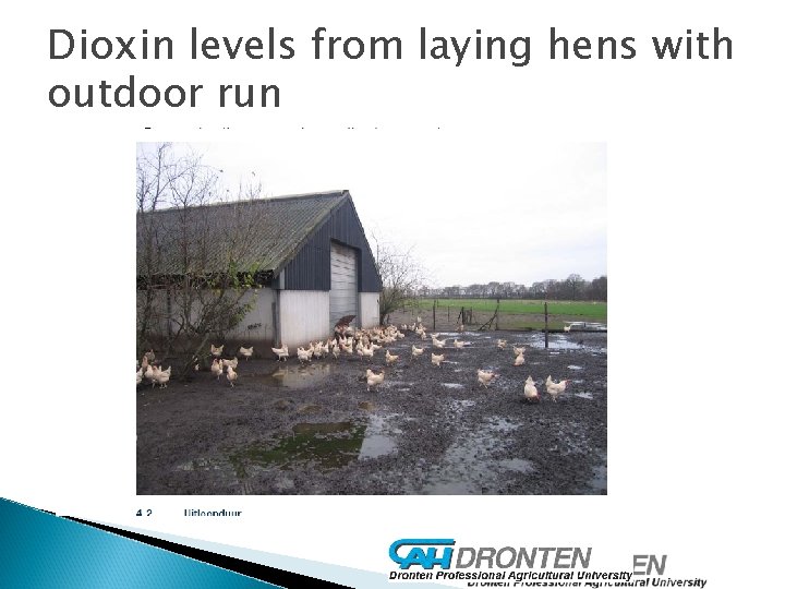 Dioxin levels from laying hens with outdoor run 
