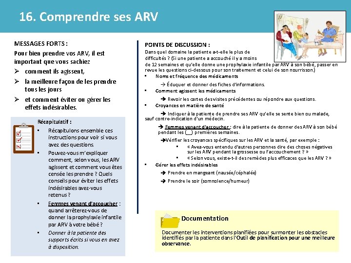 16. Comprendre ses ARV MESSAGES FORTS : Pour bien prendre vos ARV, il est