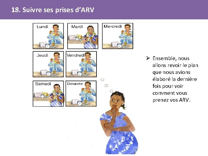 18. Suivre ses prises d’ARV Ø Ensemble, nous allons revoir le plan que nous