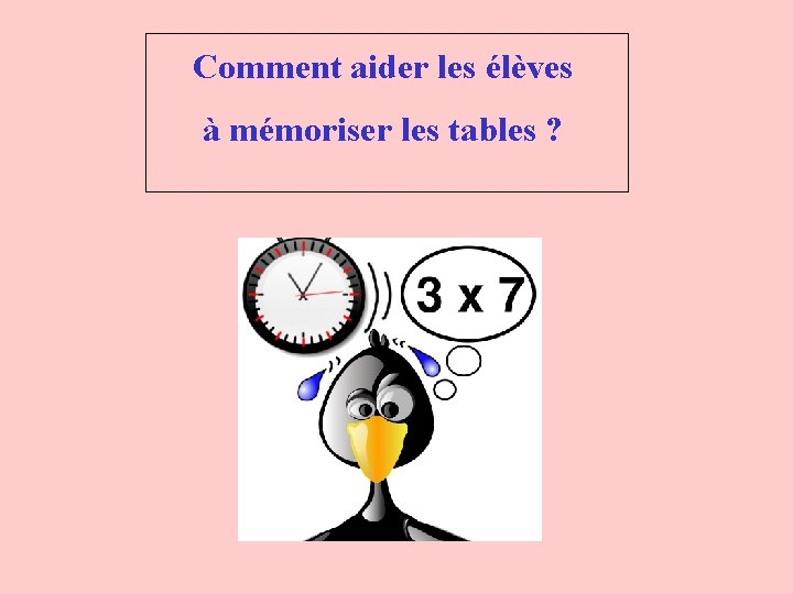 Comment aider les élèves à mémoriser les tables ? 