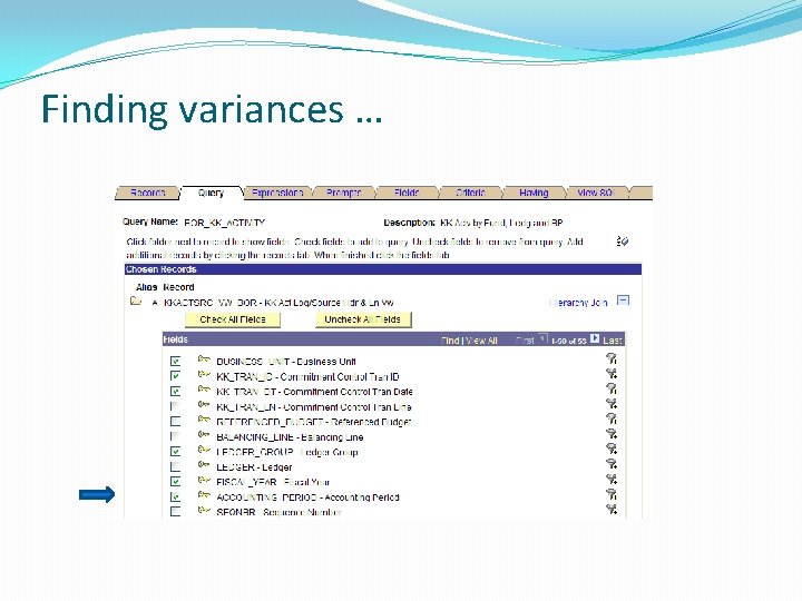 Finding variances … 