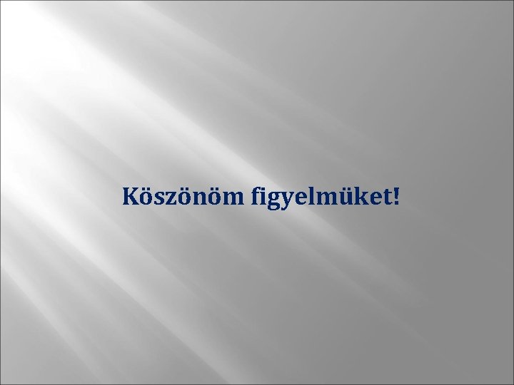 Köszönöm figyelmüket! 