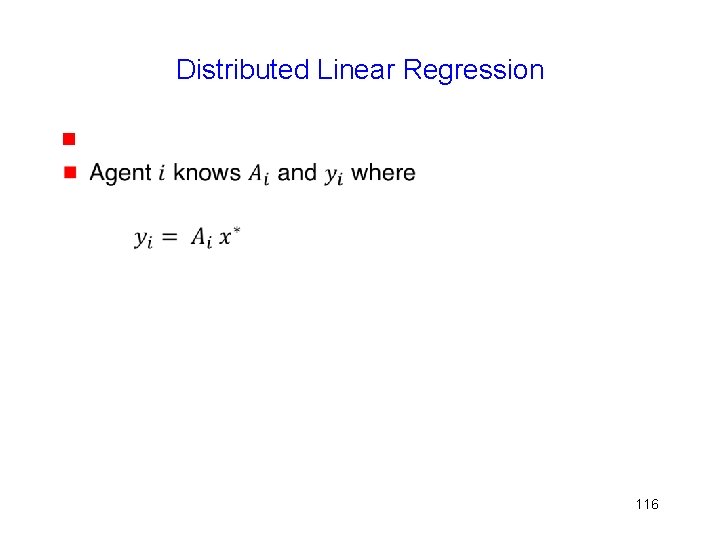 Distributed Linear Regression g 116 