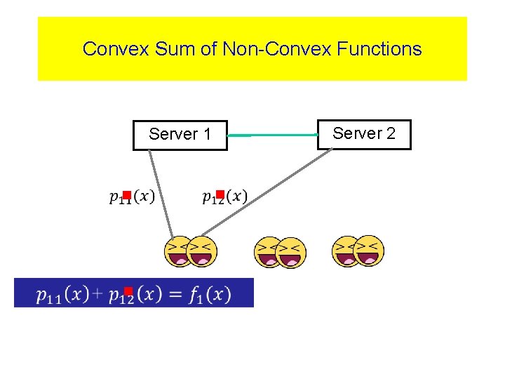 Convex Sum of Non-Convex Functions Server 2 Server 1 g g g 