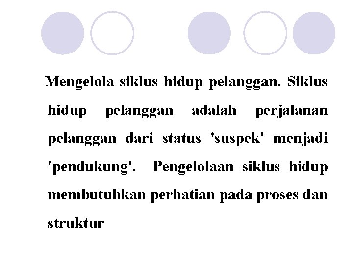 Mengelola siklus hidup pelanggan. Siklus hidup pelanggan adalah perjalanan pelanggan dari status 'suspek' menjadi