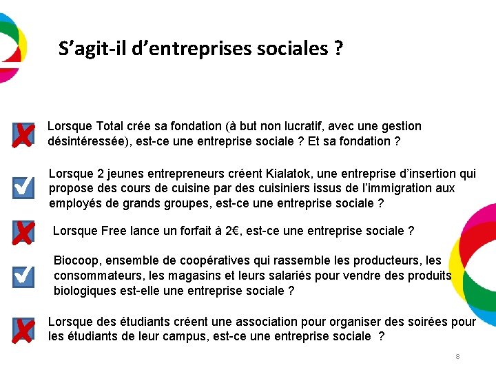 S’agit-il d’entreprises sociales ? us r o e v A jou de Lorsque Total