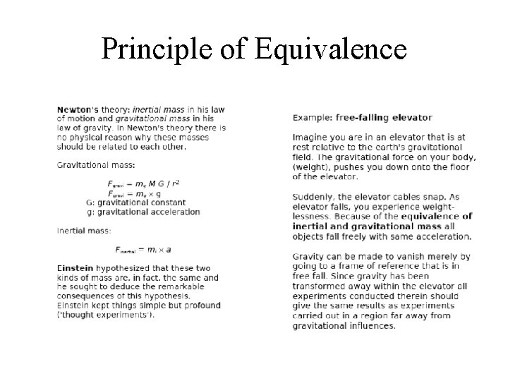 Principle of Equivalence 