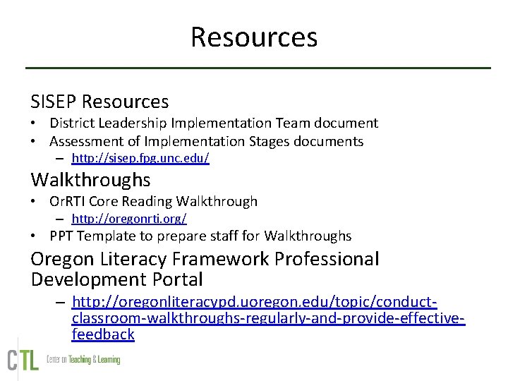 Resources SISEP Resources • District Leadership Implementation Team document • Assessment of Implementation Stages Resources SISEP Resources • District Leadership Implementation Team document • Assessment of Implementation Stages