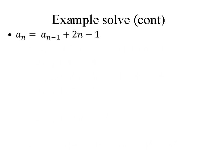 Example solve (cont) • 