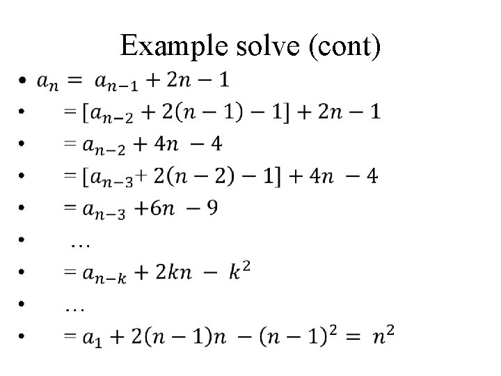 Example solve (cont) • 