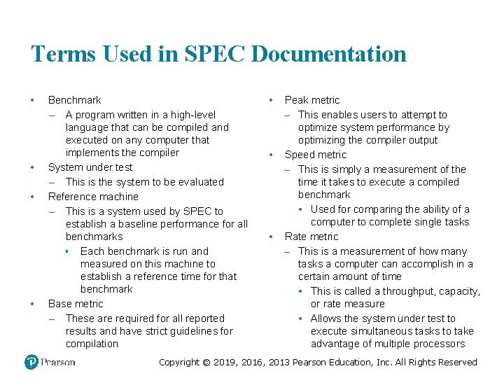 Terms Used in SPEC Documentation • • Benchmark – A program written in a Terms Used in SPEC Documentation • • Benchmark – A program written in a