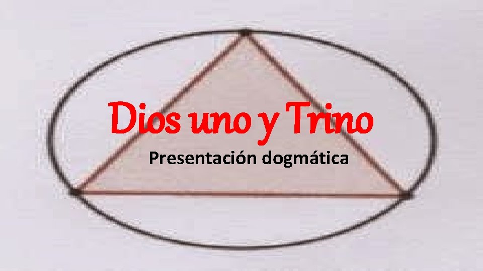 Dios uno y Trino Presentación dogmática 