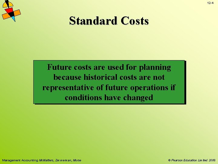 12 -4 Standard Costs Future costs are used for planning because historical costs are