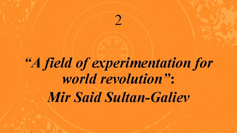 2 “A field of experimentation for world revolution”: Mir Said Sultan-Galiev 