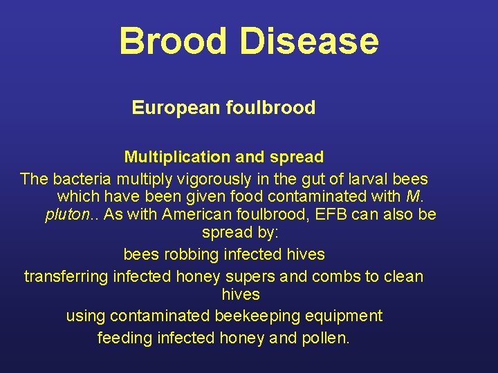 Diseases of Honey Bees Presented By The Ohio
