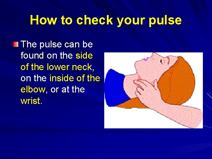 How to check your pulse The pulse can be found on the side of