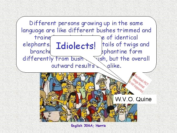 Different persons growing up in the same Language variation language are like different bushes