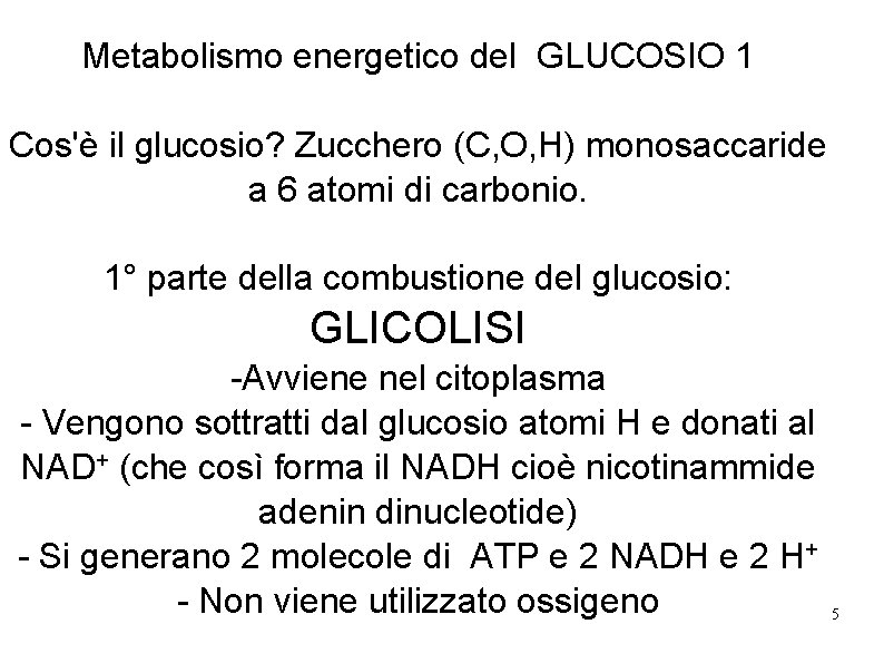 Metabolismo energetico del GLUCOSIO 1 Cos'è il glucosio? Zucchero (C, O, H) monosaccaride a
