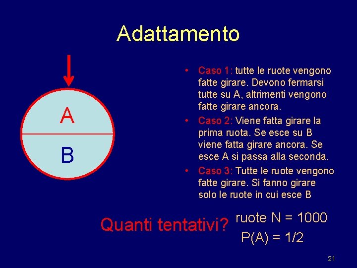 Adattamento A B • Caso 1: tutte le ruote vengono fatte girare. Devono fermarsi