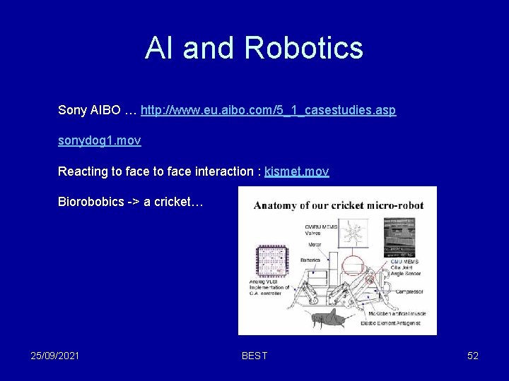 AI and Robotics Sony AIBO … http: //www. eu. aibo. com/5_1_casestudies. asp sonydog 1.