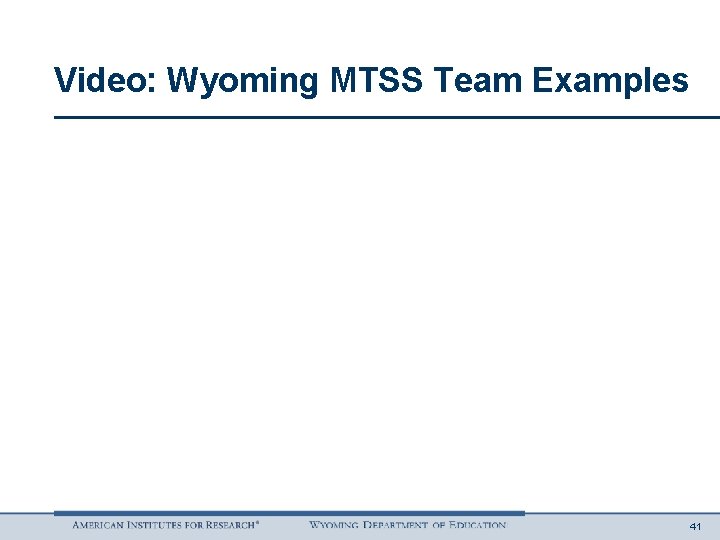 Video: Wyoming MTSS Team Examples 41 