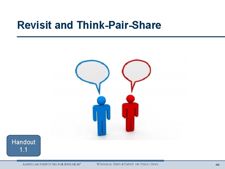 Revisit and Think-Pair-Share Handout 1. 1 44 