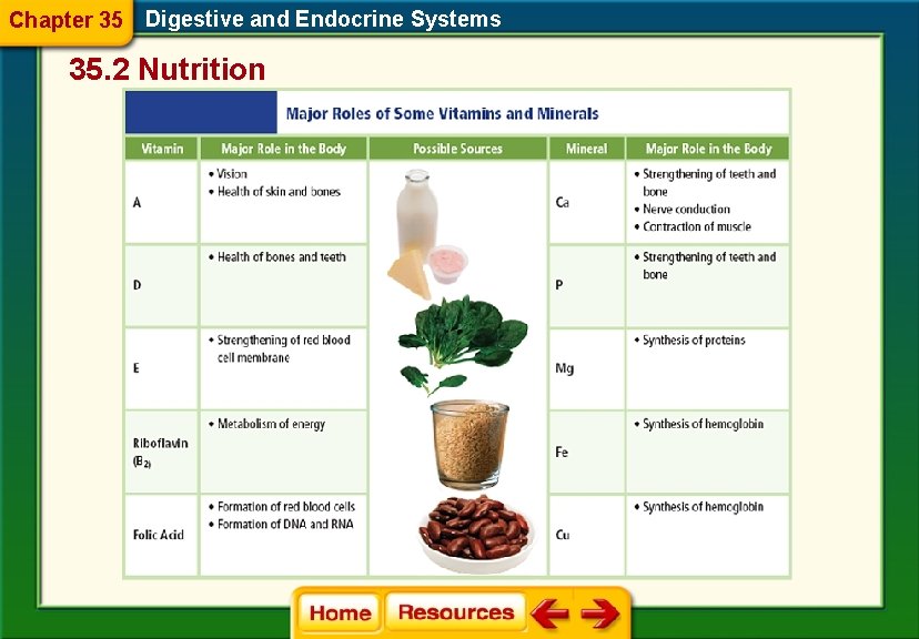 Chapter 35 Digestive and Endocrine Systems 35. 2 Nutrition 