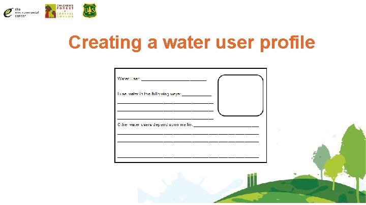 Creating a water user profile 
