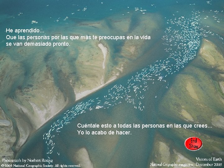 He aprendido. . . Que las personas por las que más te preocupas en