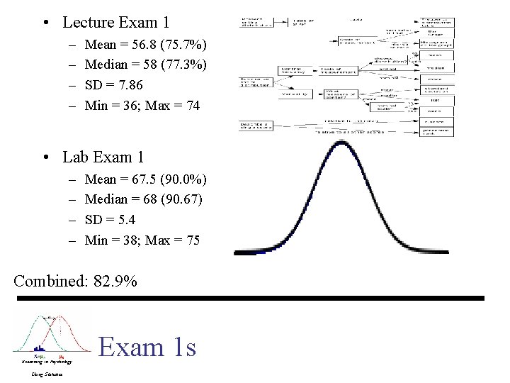 • Lecture Exam 1 – – Mean = 56. 8 (75. 7%) Median • Lecture Exam 1 – – Mean = 56. 8 (75. 7%) Median