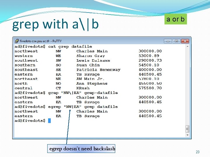 grep with a|b egrep doesn't need backslash a or b 23 