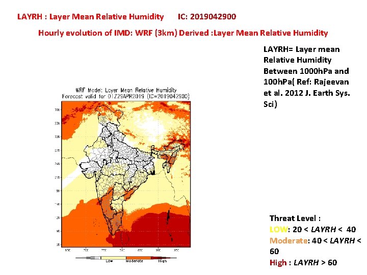 LAYRH : Layer Mean Relative Humidity IC: 2019042900 Hourly evolution of IMD: WRF (3