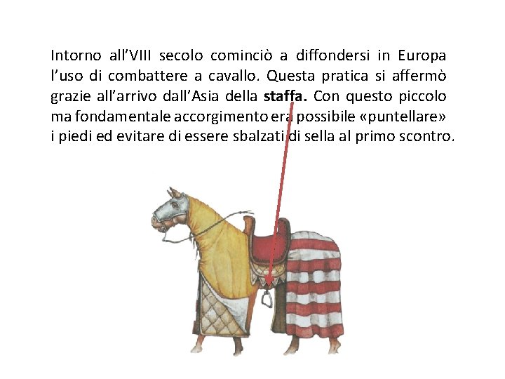 Intorno all’VIII secolo cominciò a diffondersi in Europa l’uso di combattere a cavallo. Questa