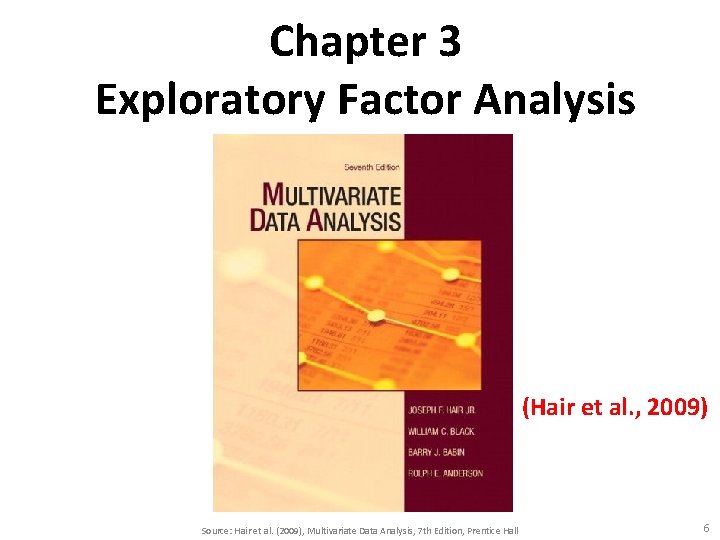 Chapter 3 Exploratory Factor Analysis (Hair et al. , 2009) Source: Hair et al.